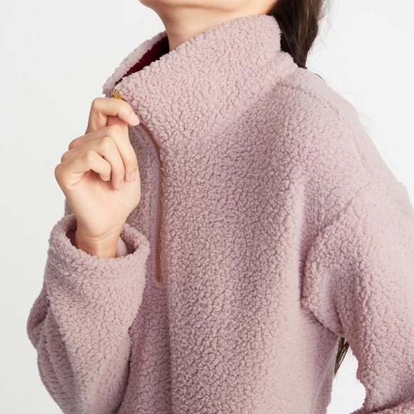 Woman’s S Old Navy purple sherpa sweater - Picture 1 of 7